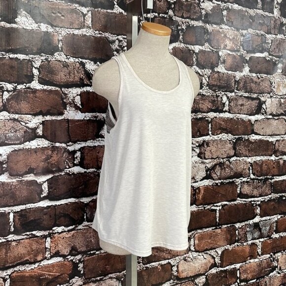 Sherpa Tank Top Beige Stripe Size Medium - Picture 5 of 11